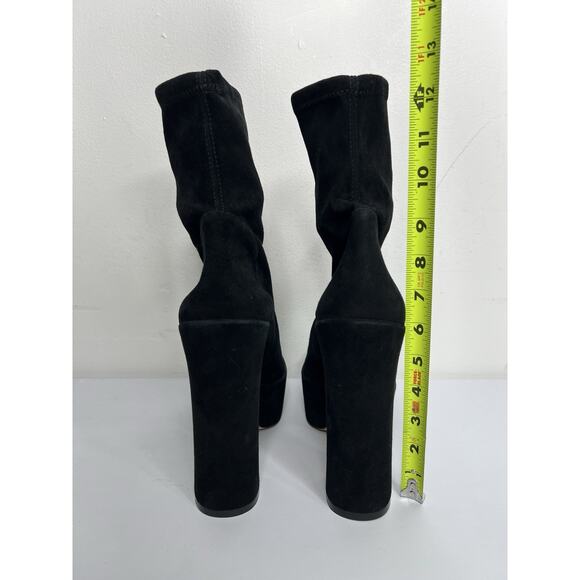 Stuart Weitzman Skyhigh Platform Boot Black Suede Heels Women’s Size 11 READ - Picture 8 of 11